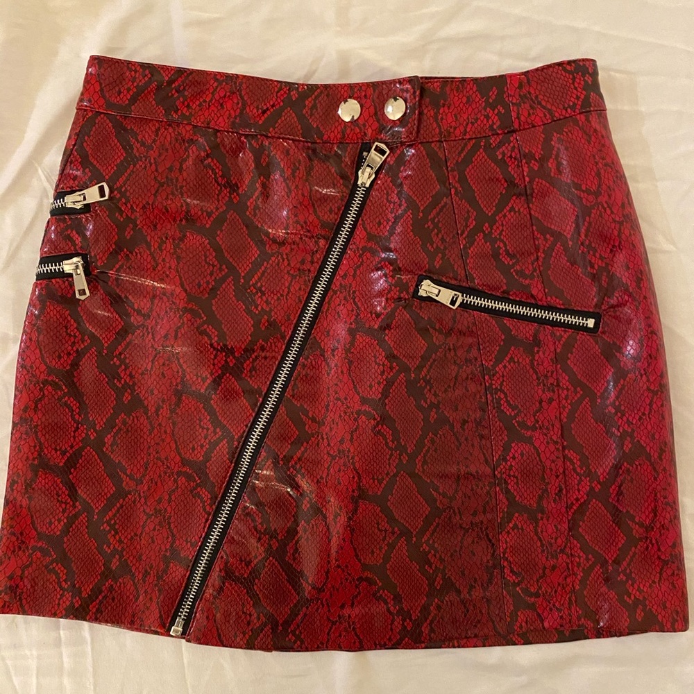 Mini Red Snake Pattern Skirt